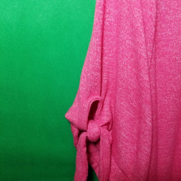 Lane Bryant V Neck Women Plus 22/24 Pink Casual Tie Knot Sleeves Comfy Softy - Picture 5 of 8